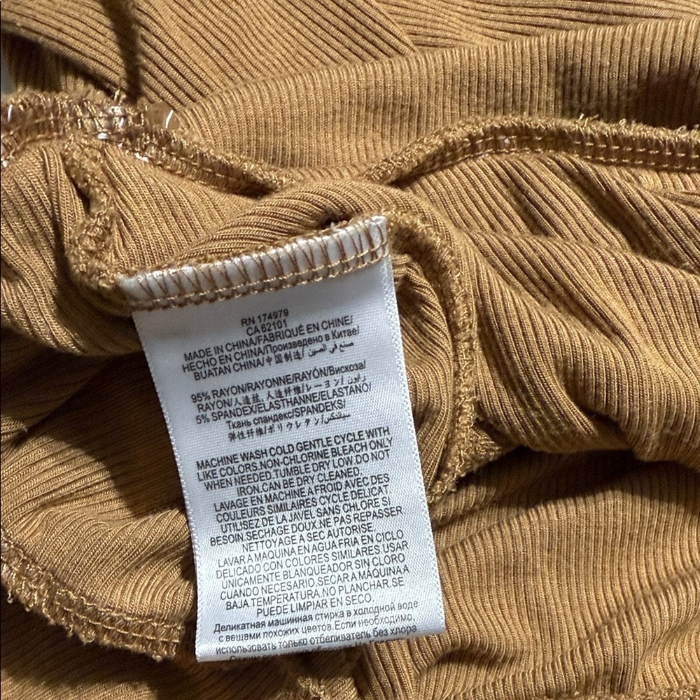 Elegant Tan Wrap ribbed Top - Picture 12 of 12